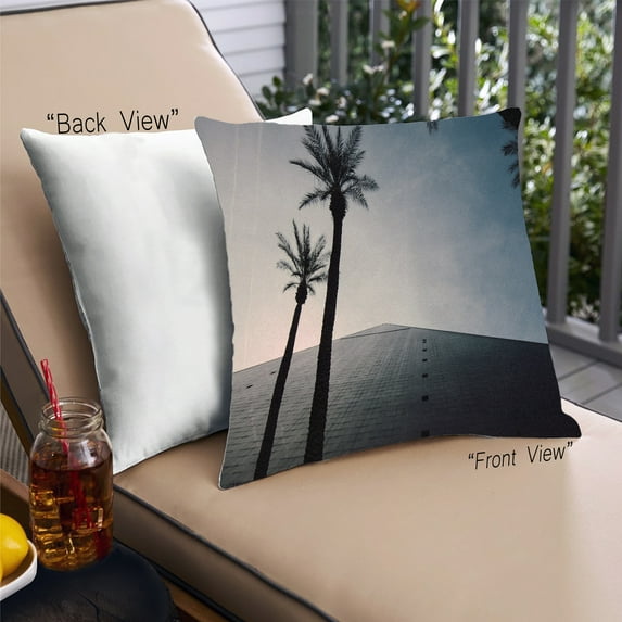 Ahgly Company Plants Palm Tree Outdoor Throw Pillow, 18 inch by 18 inch