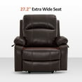 thumbnail image 4 of MCombo 27.2'' Extra Wide Seat Power Lift Recliner Chair with Massage and Heat for Short People, Faux Leather R7410 (Dark Brown, Wide), 4 of 10