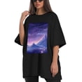 thumbnail image 4 of Plus Size Shirt for Women Black Tops for Women Oversized Short Sleeves Shirt for Women Mountain T Shirt Crewneck Shirt for Women L, 4 of 5