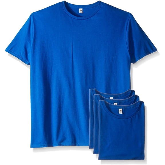 Fruit of the Loom Men's Crew T-Shirt 4 Pack, Royal, X-Large