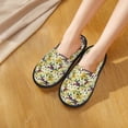 thumbnail image 5 of KLL Lilies Flowers Slippers for Women Men House Slip on Indoor Outdoor Bedroom Furry Fleece Lined Ladies Comfy Anti-Skid Rubber Hard Sole-Medium, 5 of 8