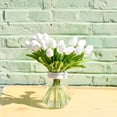 thumbnail image 3 of 20 flores blancas de tulipán artificiales de seda de 13,5 pulgadas para decoración del hogar, centros de mesa, arreglos, ramo de boda, 3 of 8