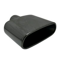 Exhaust Tip 2.25" Inlet 7.25 X 3.00 Outlet 8.50 Long WRR300775-225-BC-SS Rolled Rectangle Black Chrome 304 Stainless Steel Wesdon Exhaust Tip