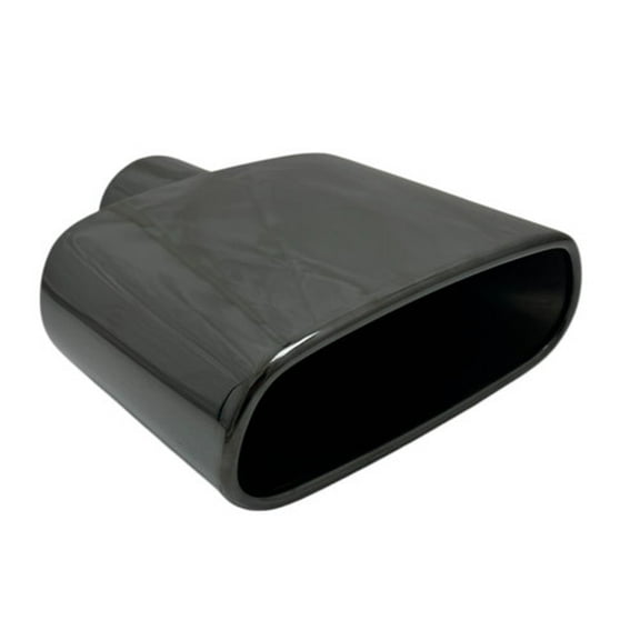 Exhaust Tip 2.25" Inlet 7.25 X 3.00 Outlet 8.50 Long WRR300775-225-BC-SS Rolled Rectangle Black Chrome 304 Stainless Steel Wesdon Exhaust Tip