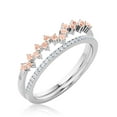 thumbnail image 3 of ZigZag Design 0.65 Carat Milgrain Morganite And Diamond Moissanite Engagement Ring Wedding Band in 10k Solid White Gold, Stackable Ring, Promise Ring, Anniversary Ring, Bridal Set, Matching Band, 3 of 3