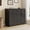 (Wood Grain Black), variant on BouPower 43.3" H Armoire Wardrobe Closet with 4 Drawers and 2 Doors, Wooden Storage Cabinet with Hanging Rod, Freestanding Dresser for Bedroom, Bathroom, Living Room