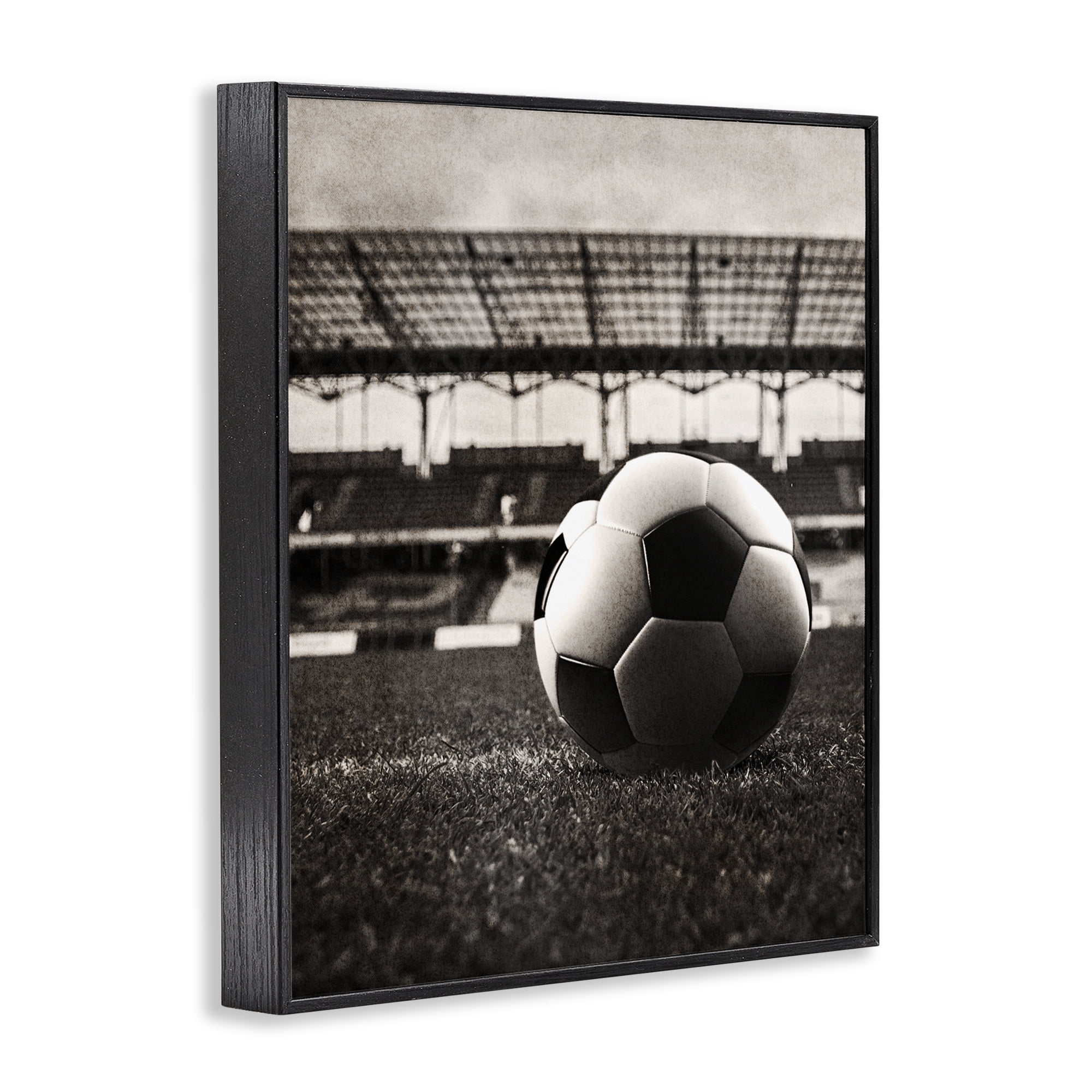 Stupell Industries Vintage Sports Soccer Black Framed Giclee Art, design by Marcus Prime