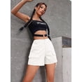 thumbnail image 5 of EMMIOL Women's Mid Waist Cargo Shorts Elastic Waist Casual Summer Cotton Shorts with Pockets, 5 of 6