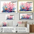 thumbnail image 4 of Designart "Watercolor Coastal Coral III" Oversized Animals Framed Wall Art - Coastal Coral Coastal Coral Under Water Hallway Framed Wall Art Decor, 4 of 6