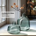 thumbnail image 5 of Torre & Tagus Belle Jarrón De Cristal Soplado Con Boca Azul Claro Para Flores – 4.0 In De Alto Único Florero Transparente Hecho A Mano Para Decoración Del Hogar, Florero Como Decoración De Estante Dec, 5 of 5