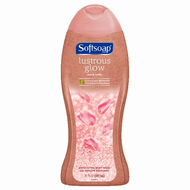 Softsoap Exfoliating Body Wash, Lustrous Glow Pink Rose & Vanilla, 591 mL, 591 mL