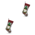 thumbnail image 1 of Bearachild Calcetines de Navidad a cuadros suaves, decoración de muñecas sin rostro, medias no tejidas de Navidad, bolsa colgante para ancianos, verde 2Conjunto, 1 of 6