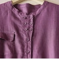 thumbnail image 5 of Homenesgenics Dresses for Women Womens Dresses Summer Women's Cotton and Linen Lightweight Short Sleeved Round Neck Elastic Waist Large Mid Length Dress Purple M, 5 of 9