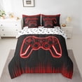 thumbnail image 2 of Castle Fairy Boys Teens Honeycomb Gamer Twin Bedding Sets,Stripes Bedding Comforter Set, 2 of 8