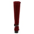 thumbnail image 6 of Ferwind Women's Long Boots Two-Tone Contrast Perforated Stud Accents Adult Burgundy  8, 6 of 7
