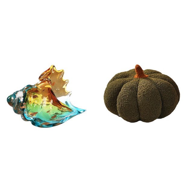 Figura de de cristal soplada a mano, decoración de concha marina, juguete de calabaza, ideal para sala de estar, regalo de oficina, 23 cm 9,0