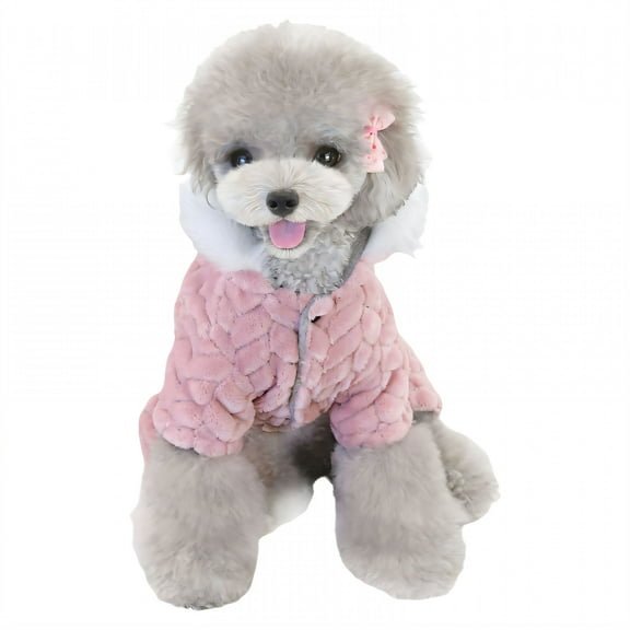 TELOLY 1Pcs Dog Winter Coat,Polyester Dog Dresses,Boy Dog Clothes,Pink,Xl