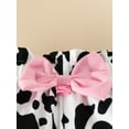 thumbnail image 4 of Wassery Baby Girls 3Pcs Fall Winter Outfits Set 3 6 9 12 18 Months Infant Girl Pants Set Long Sleeve Cow Print Jumpsuits Long Pants + Headband Set, 4 of 6