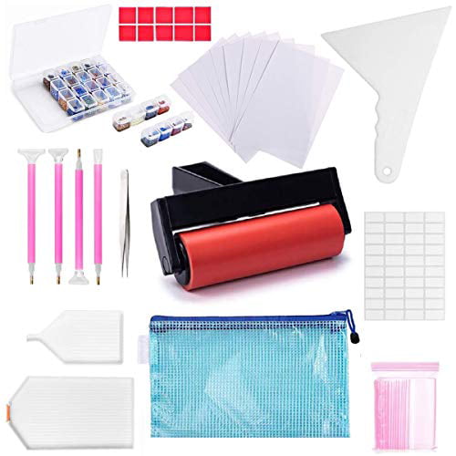 52 Pieces 5D Diamond Painting Tools and Accessories Kit with Diamond Painting Roller Diamond Storage Box Diamond Art Release Paper and Fix Tool Aligning Repair for Adults or Kids