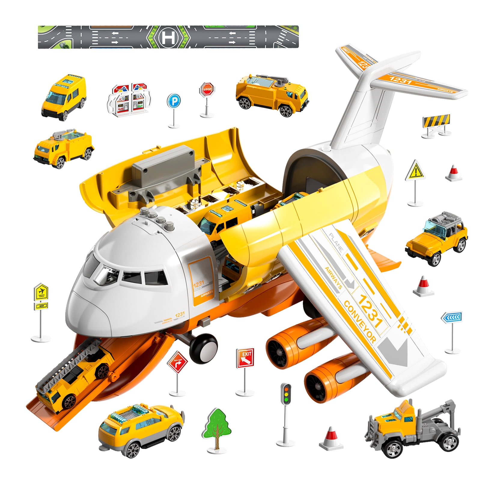 Lucky Doug Plane Toys for Toddlers Ages 1-6, Toddlers Airplane Car Toys, 1-6 Years Old Boys Gifts