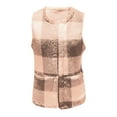 thumbnail image 5 of IVEYRTF Childrens Winter Plaid Warm Sleeveless Tops Double Pocket Cardigan Coat for Boys Girls Kids Fashion Outerwear Casual Wear Holiday Outfit(Beige,7-8 Years), 5 of 8