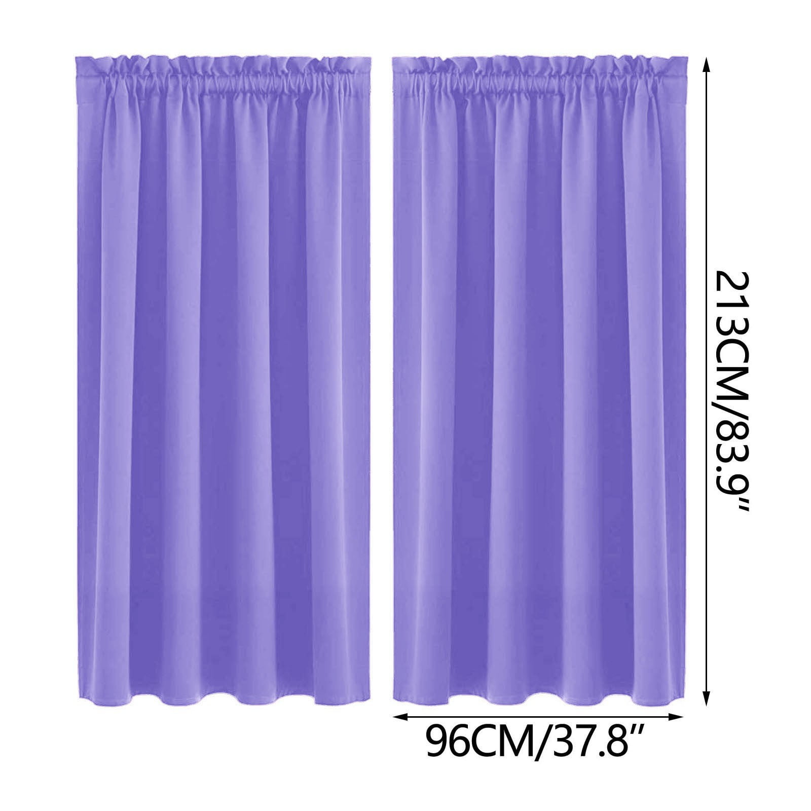 100% Blackout Curtains for Bedroom 84 Inches Long, Back Tab/Rod Pocket Living Room Drapes, Thermal Insulated Blackout Curtains 2 Panels Set, 38" W x 84" L, Purple