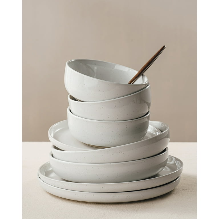 Free Shipping! Famiware 12-Piece Stoneware Dinnerware Set White