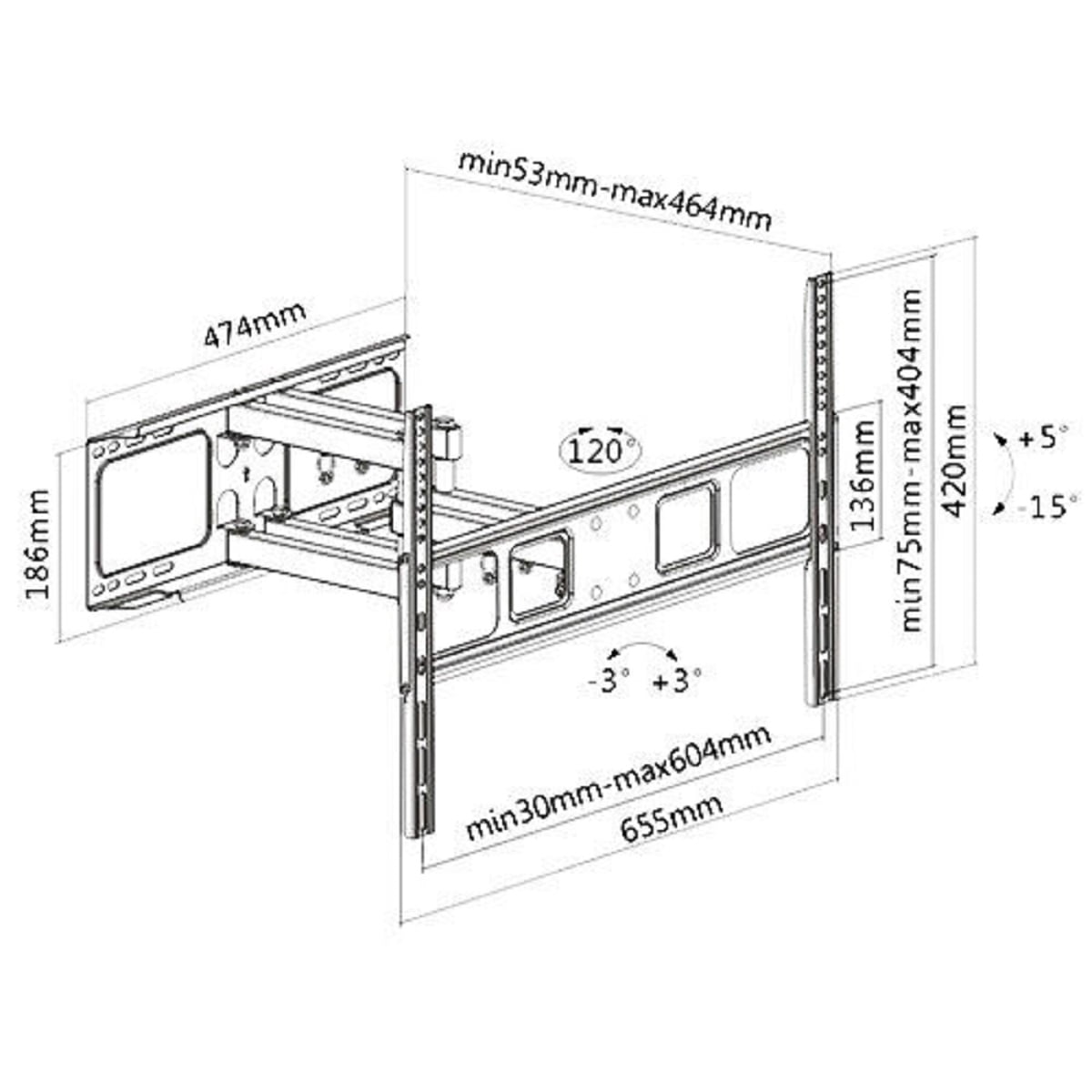 Full Motion TV Wall Mount for Samsung Vizio Sharp LG TCL 40 42 47 50 55 60 65 70