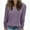 Purple, variant on QUNYINEY Solid Women's Sweater Ribbed Knit Henley Pullover Green Tops Long Sleeve Lightweight Casual Loose Button Sweaters