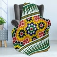 thumbnail image 4 of Moroccan Soft Flannel Fleece Throw Blanket, Vibrant Old Fashion Indie Pattern with Eastern Influences Print, Cozy Plush for Indoor and Outdoor Use, 60" x 80", Green Yellow, by Ambesonne, 4 of 5