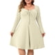thumbnail image 2 of Vestido Casual de Mujer de Talla Grande con Cuello Cuadrado, Larga y Canalé. Albaricoque XL, 2 of 10