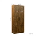 thumbnail image 7 of 2 IN1 High Wardrobe & Kitchen Cabinet with 2 Doors and 3 Storage Shelves, 70.87" Wooden Freestanding Floor Storage Cabinet, Modern Space Saving Entryway Cupboard for Living Room Bathroom, Walnut, 7 of 7