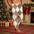 thumbnail image 4 of Men's Christmas Pajama Pants Plaid Drawstring Jogger Xmas Loungewear Elastic High Waist Comfortable Casual Xmas Sleep Pants, S, 4 of 7