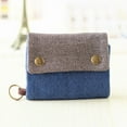 thumbnail image 2 of stanreset Women Canvas Short Wallet Girl Student Large Capacity Purse Multifunction Korean Style Credit Card Holder Key Coin Bag dark blue, 2 of 5