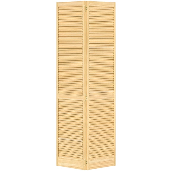 Kimberly Bay Traditional Louver-Louver Solid Core Unfinished Wood Bi-fold Door