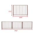 thumbnail image 6 of Veryke 17.5" Pet Gate for Doorways, Three Panels Wooden Freestanding Dog Gates for Indoor Hall Stairs Entrance, Wood Color, 6 of 7