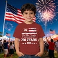 thumbnail image 2 of Patriotic Boys Short Sleeve T-Shirt USA 250th Anniversary 1776-2026 Vintage American Flag Top, 2 of 4