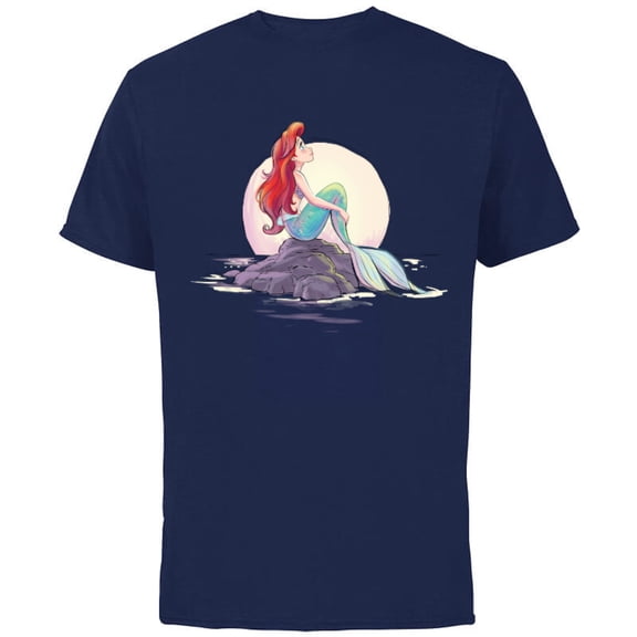 Disney The Little Mermaid Ariel Shore Dream T-Shirt - Short Sleeve Cotton T-Shirt for Adults - Customized-Navy