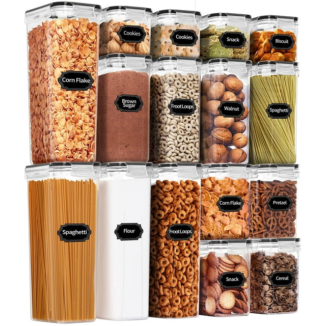 Juego de recipientes de almacenamiento de alimentos PRAKI, 16 piezas de plástico sin BPA
