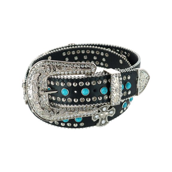 CTM  Cross Concho Western Rhinestone Belt (Women)