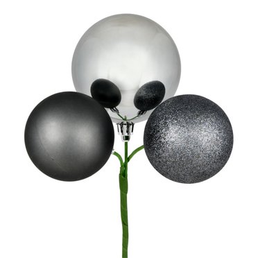 Vickerman Boule en Plastique 18 Pouces Ornements de Noël en Étain (Ensemble de 4)