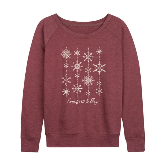 Instant Message - Comfort and Joy Snow - Women's French Terry Long Sleeve Pullover