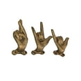 thumbnail image 2 of Zeckos Set of 3 Antique Gold Cast Iron Hand Gesture Wall Hooks, 2 of 9