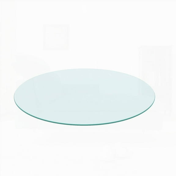 20" Inch Round Clear Tempered Glass Table Top, 1/4" Inch Thick, Polished Edge for Daily Use