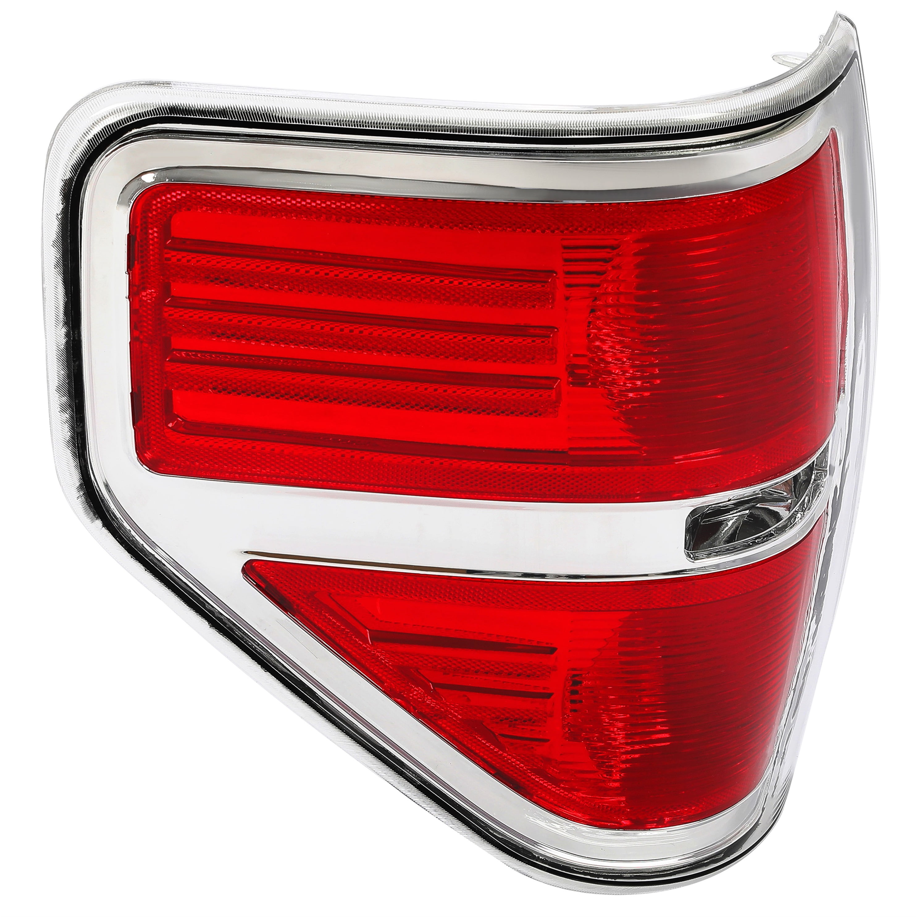 KOJEM Tail Light Brake Lamp Left Driver Side Compatible with 2009-2014 Ford F150 Replacement for FO2818143 BL3Z13405B Chrome Housing Red Lens