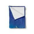 thumbnail image 2 of Seaside Soft Flannel Fleece Blanket, Summer Beach Cruise Boat Trip Tourism Transportation Tranquil Nautical Outdoor, Cozy Plush for Indoor and Outdoor Use, 50" x 70", Blue and White, by Ambesonne, 2 of 5