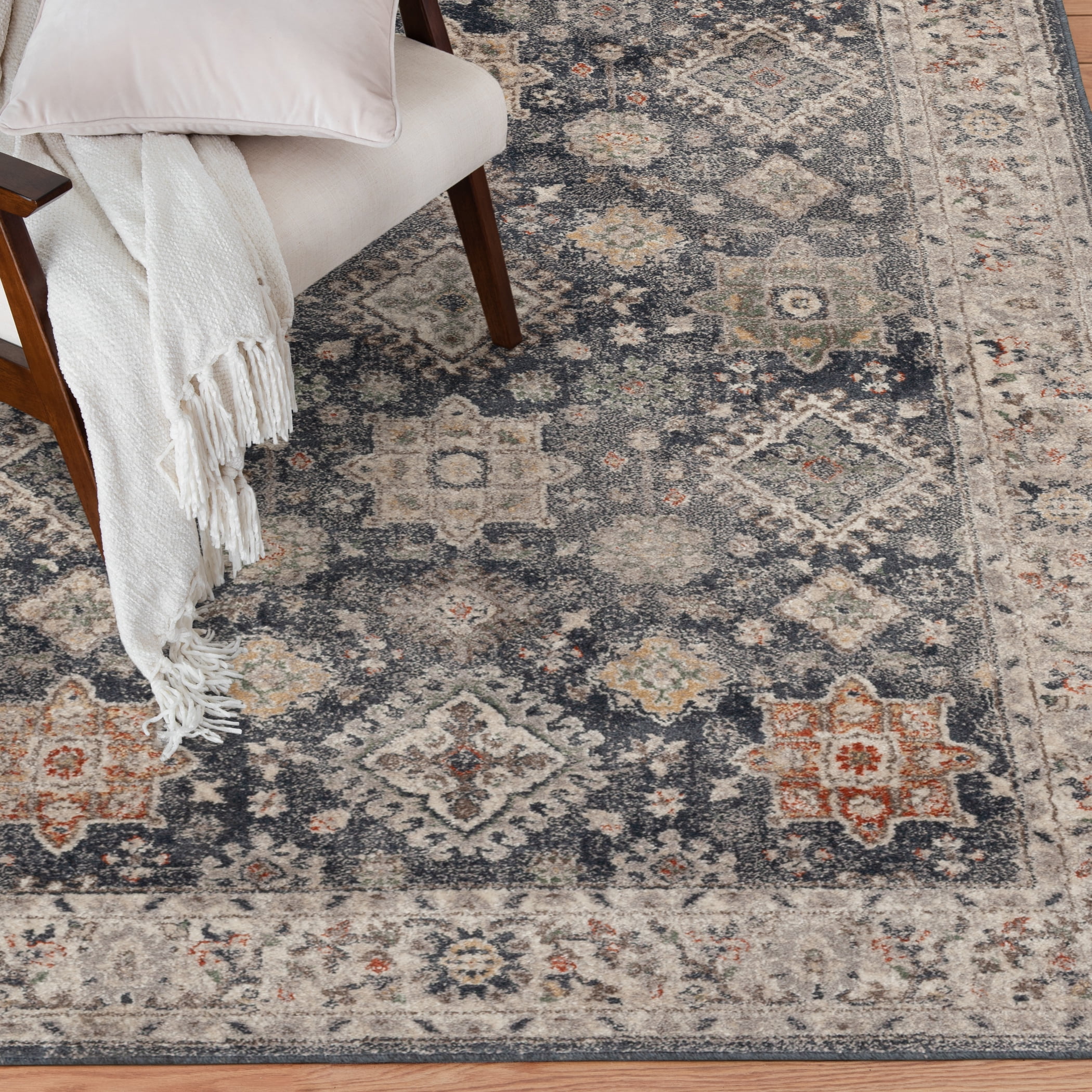 Loomaknoti Mendez Alarikah 3' x 5' Blue Oriental Indoor Accent Rug