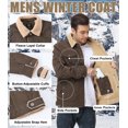 thumbnail image 6 of Xidunhg Men's Sherpa Lined Trucker Jacket, Windproof Thermal Winter Work Coat with Lapel Multi Pockets, 6 of 11