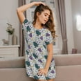 thumbnail image 3 of Sikiie Turtle Print Women's Short-sleeved Nightdress, Round Neck Pullover Nightdress Pajamas Summer Home Wear, 3 of 6