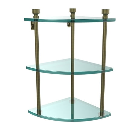 - Allied Brass Foxtrot 3 Tier Corner Glass Shelf